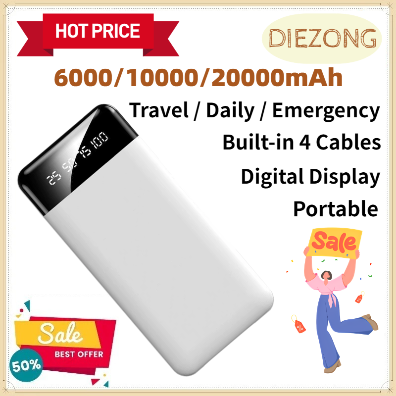 Power Banks - Power Bank 20000mAh dengan 4 Kabel