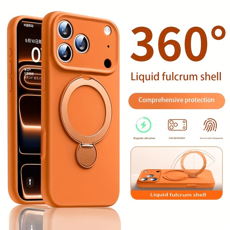 Liquid Silicone Magnetic Phone Case - Casing Ponsel Silikon Cair dengan Stand