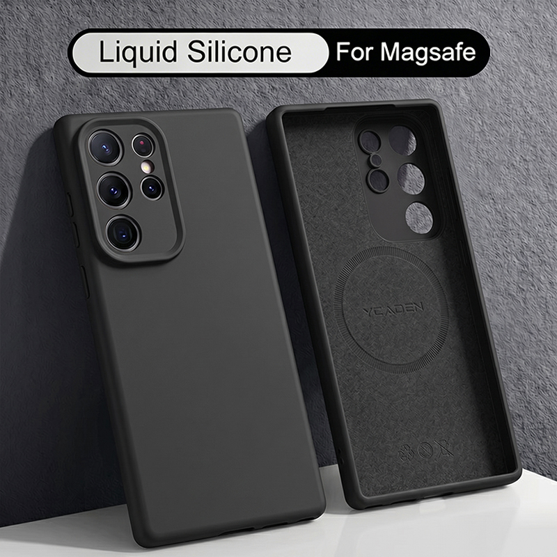 Liquid Silicone Magnetic Phone Case - Casing Silikon Cair Lembut untuk Samsung