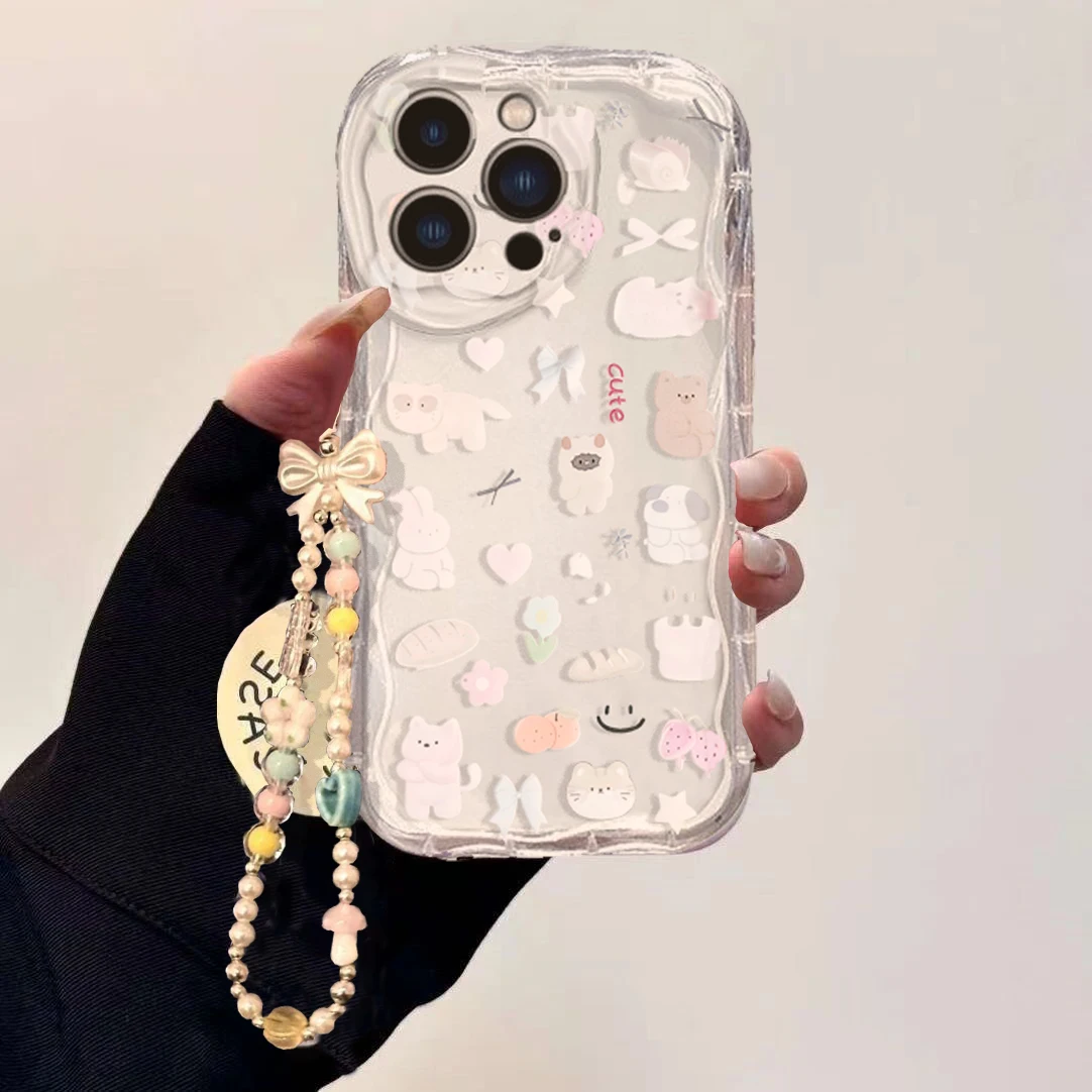 Cute Cartoon Wrist Strap Silicone Case - Casing Rantai Pergelangan Tangan Motif Kucing