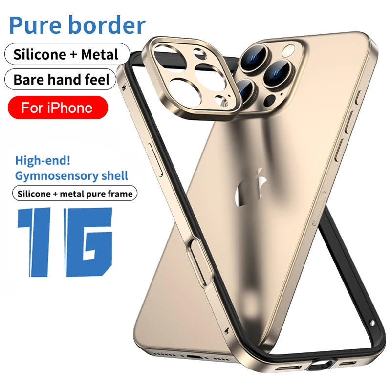 Metal Bumper Aluminum Frame Case - Perlindungan Kamera + Bingkai Silikon Hibrida