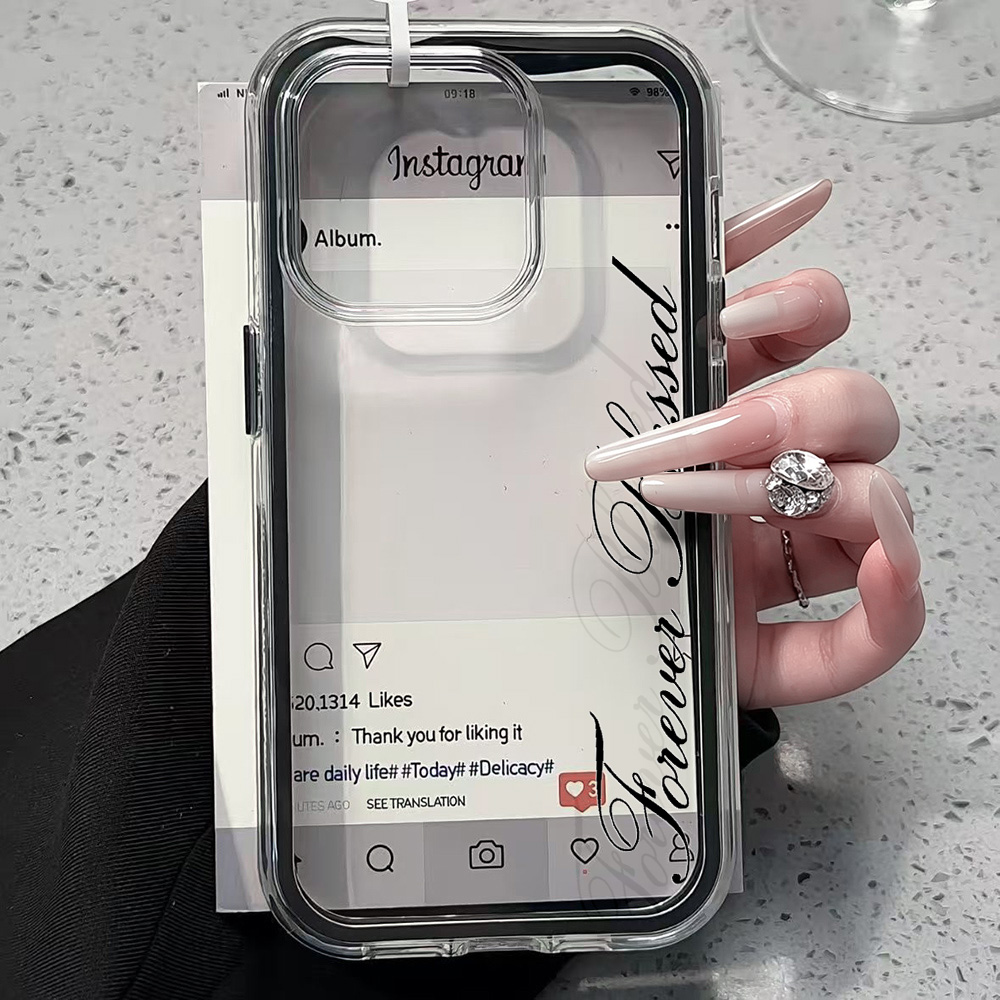 Clear Shockproof Bumper Case - Casing HP Forever Blessed Simple Clear
