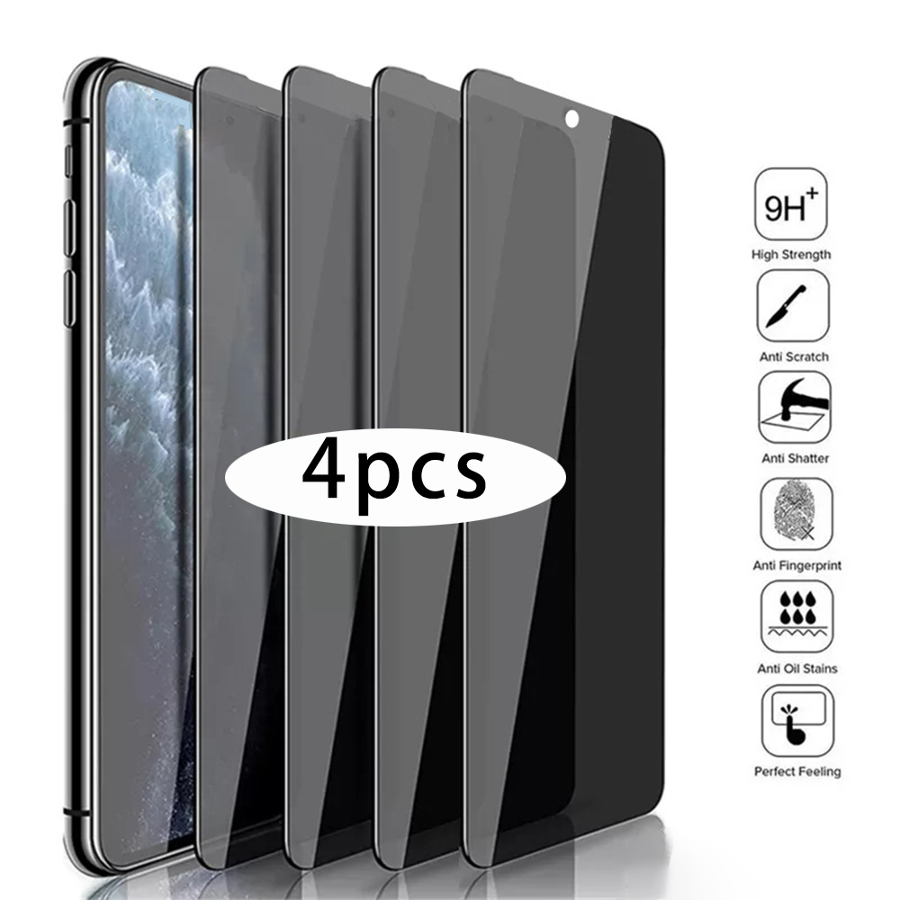 Anti Peek Privacy Tempered Glass - Kaca Tempered Anti Mengintip 4 Buah