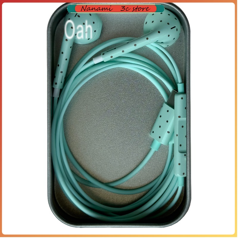 Earphones - Oah Polka Dot Earphone Berkabel Bahan