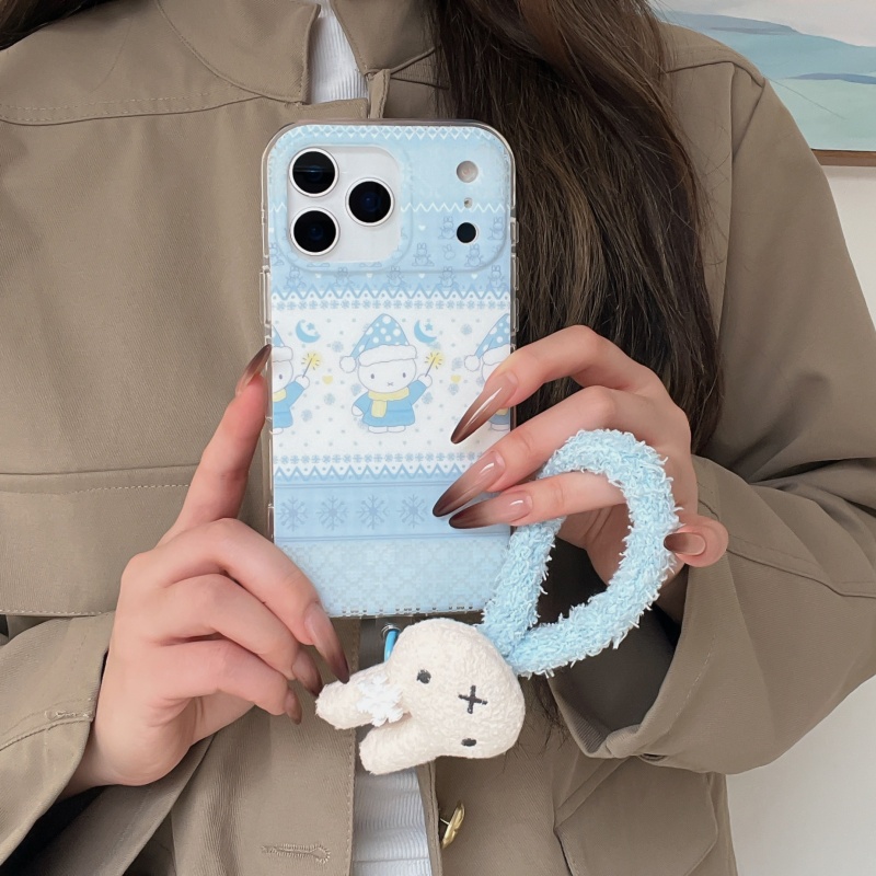 Cute Cartoon Wrist Strap Silicone Case - Casing HP Miffy Motif Polkadot Musim
