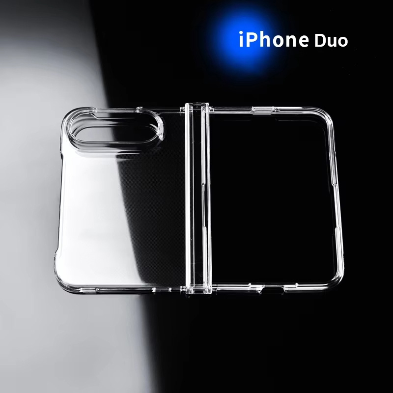 Clear Shockproof Bumper Case - Casing Telepon Lipat dengan Pelindung Engsel