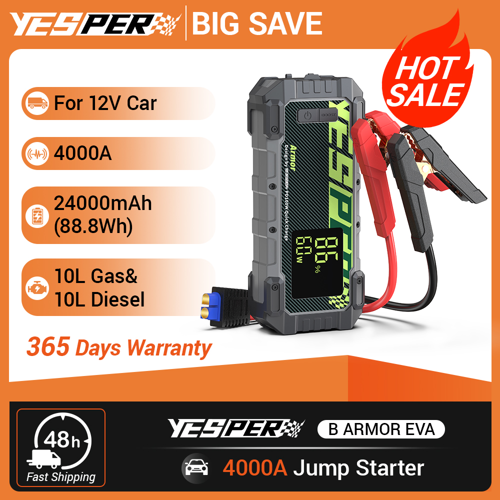 Power Banks - YESPER 4000A 10L Diesel/Gas Jump Starter