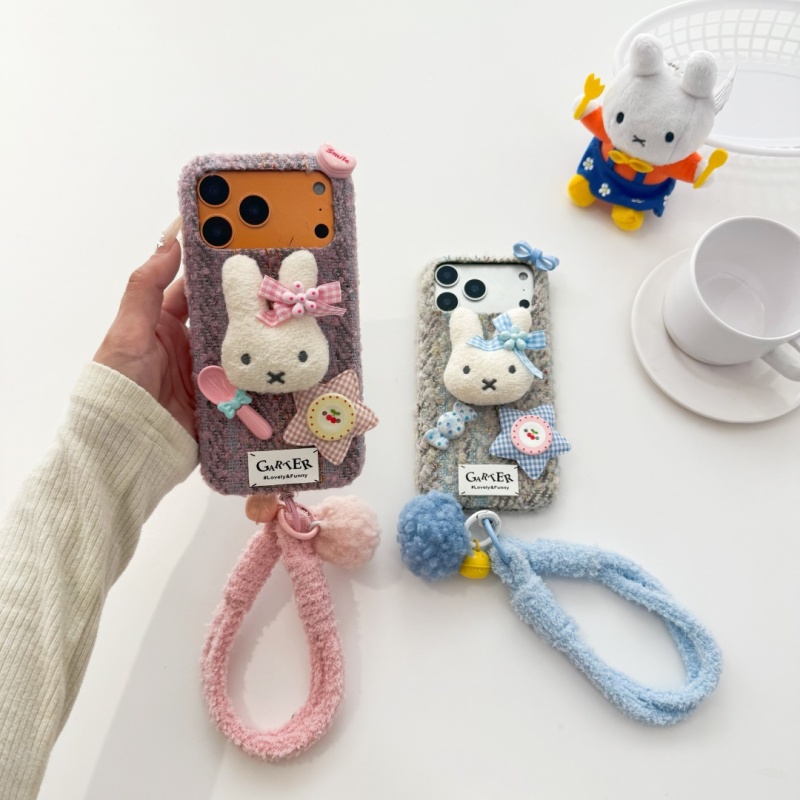  Casing HP Miffy Boneka Kartu - Cute Cartoon Wrist Strap Silicone Case ulasan dan harga