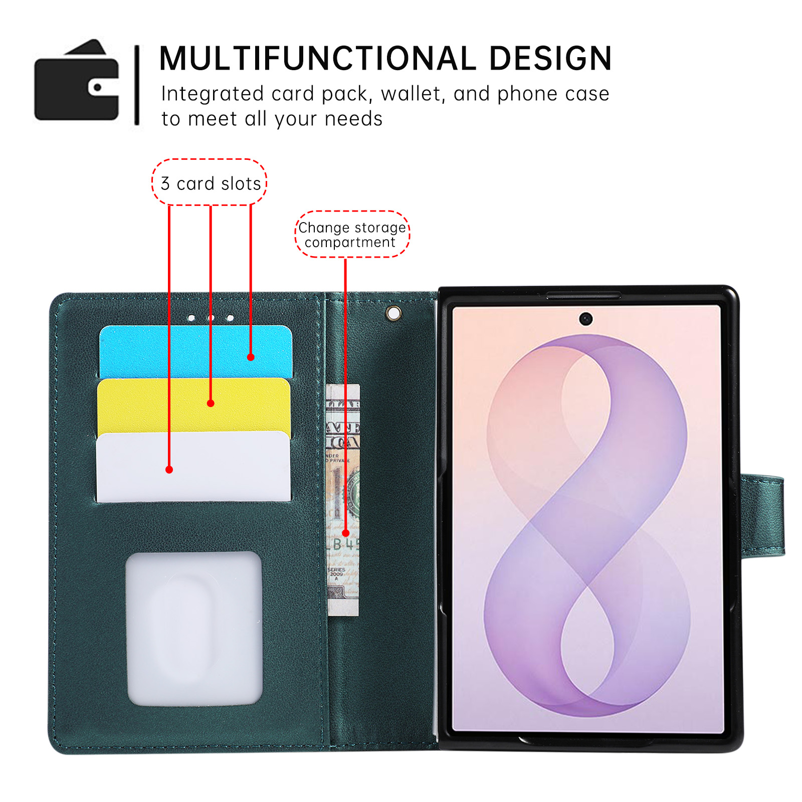 Dompet Kulit Mewah untuk Bisni - Leather Wallet Card Holder Phone Cover ulasan dan harga