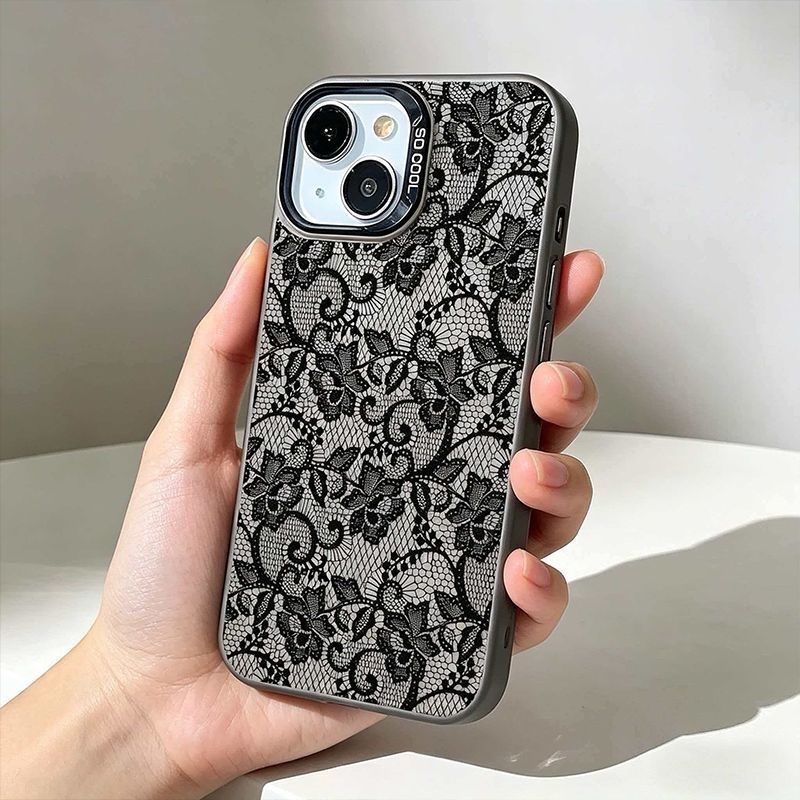 Casing Ponsel Vintage Hitam Re - Vintage Floral Pattern Soft Case ulasan dan harga