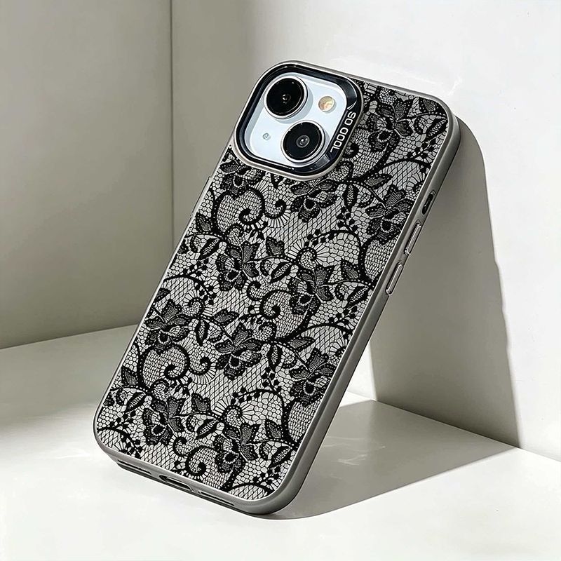 Casing Ponsel Vintage Hitam Re - Vintage Floral Pattern Soft Case ulasan dan harga
