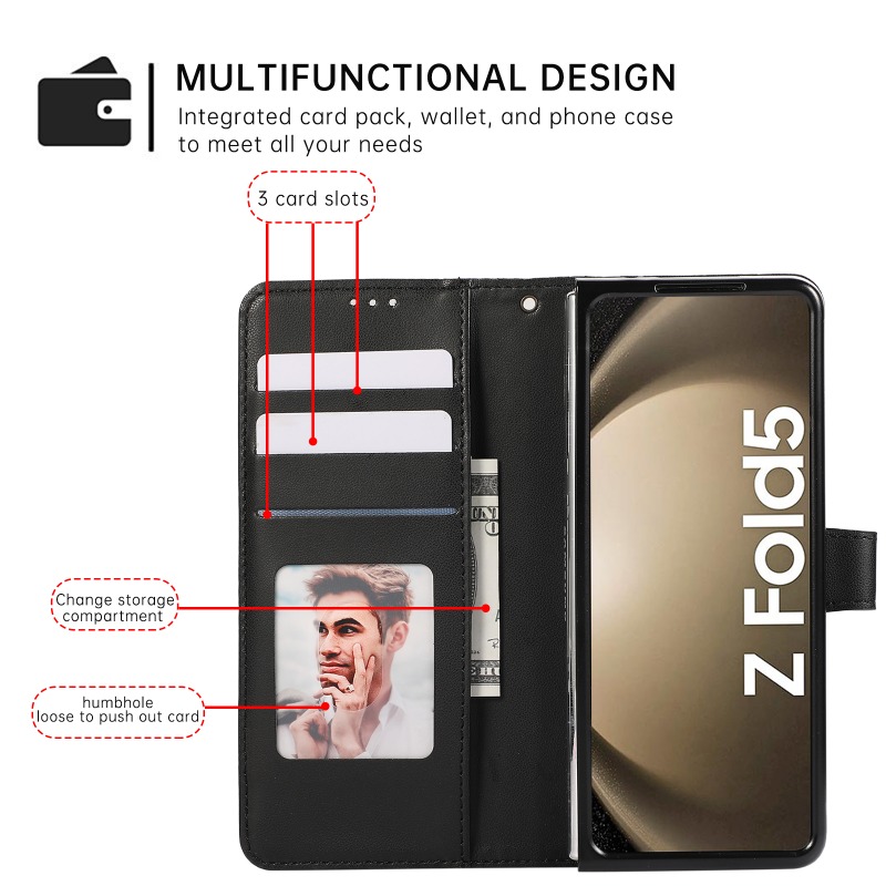 Casing Ponsel Lipat Kulit untu - Leather Wallet Card Holder Phone Cover ulasan dan harga