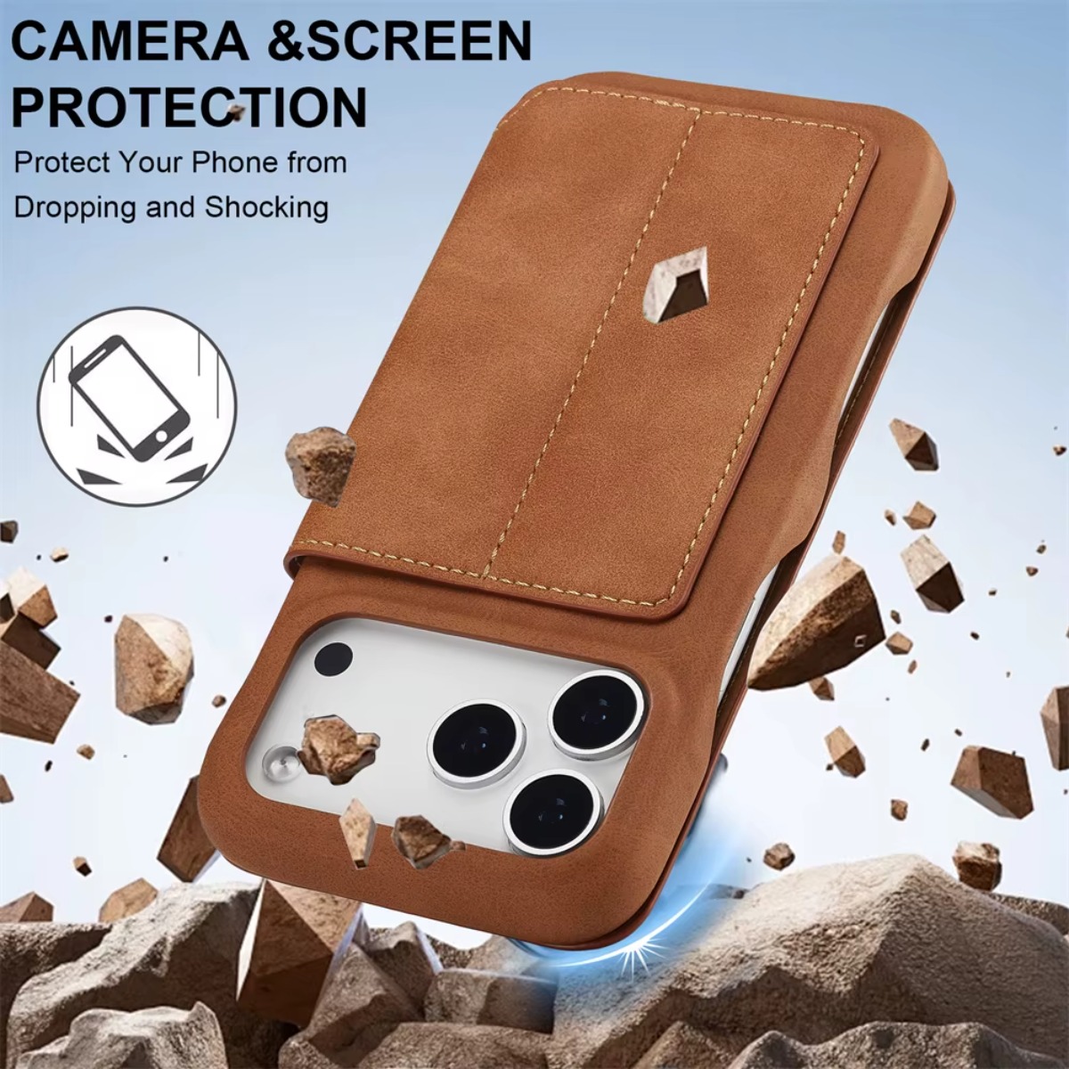 Dompet Kulit dengan Penutup Ma - Leather Wallet Card Holder Phone Cover ulasan dan harga