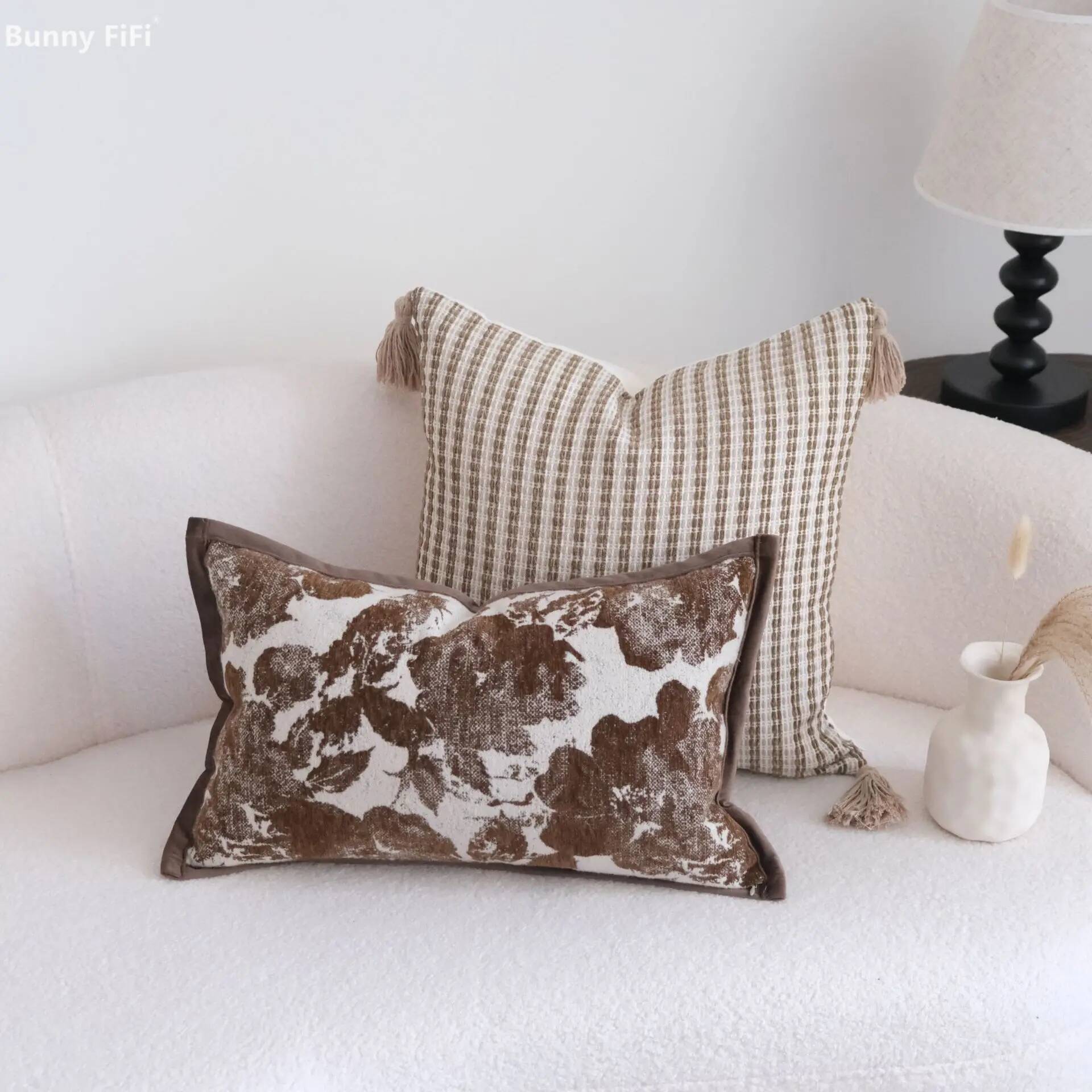 Sarung Bantal Boho Motif Garis - Vintage Floral Pattern Soft Case ulasan dan harga
