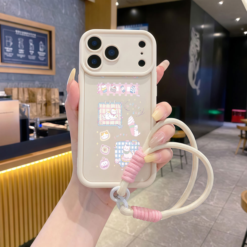 Casing Ponsel Tali Pergelangan - Cute Cartoon Wrist Strap Silicone Case ulasan dan harga