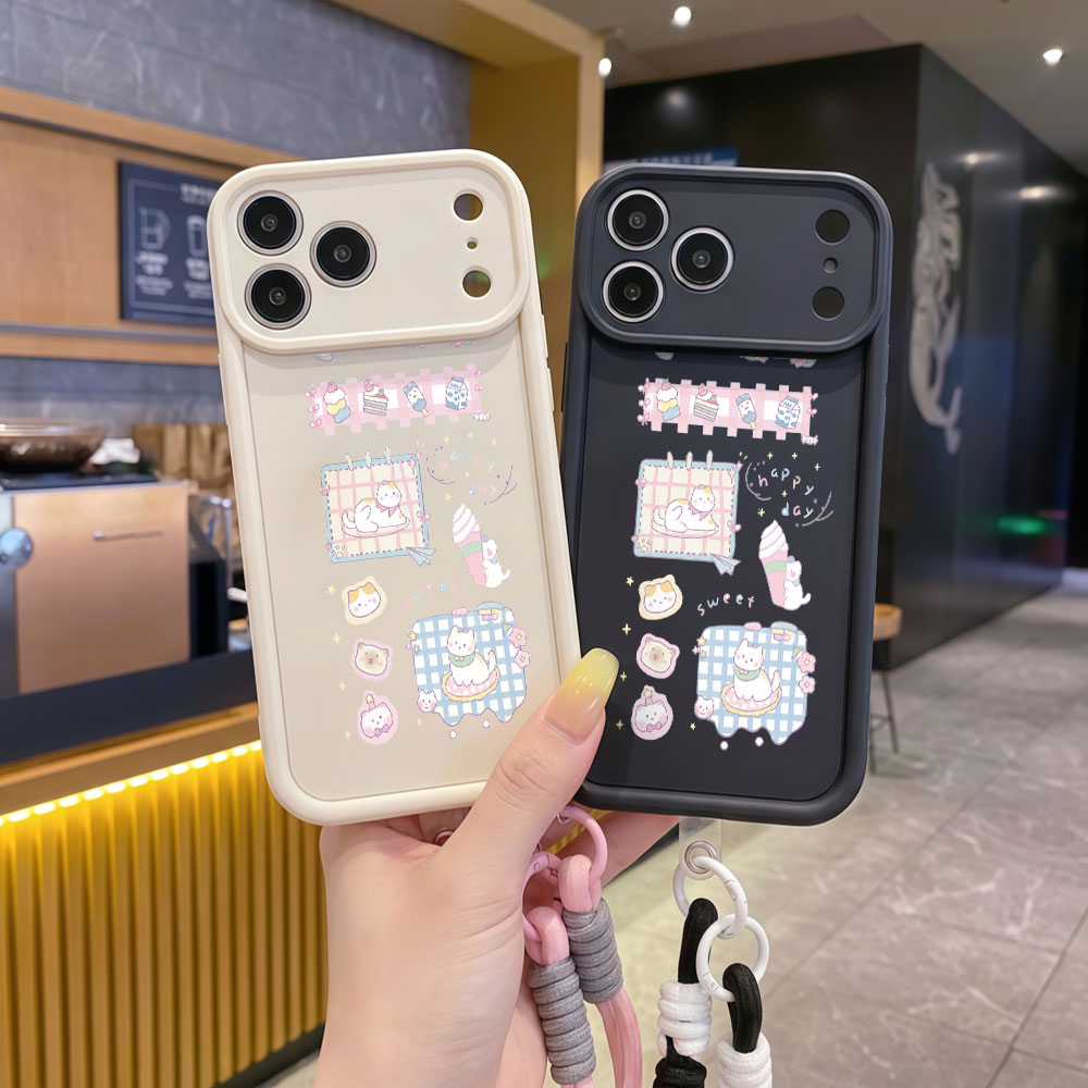 Casing Ponsel Tali Pergelangan - Cute Cartoon Wrist Strap Silicone Case ulasan dan harga