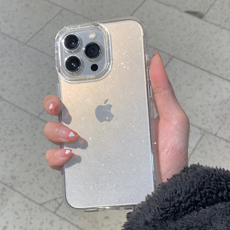 Casing Ponsel Glitter Sederhan - Clear Shockproof Bumper Case ulasan dan harga