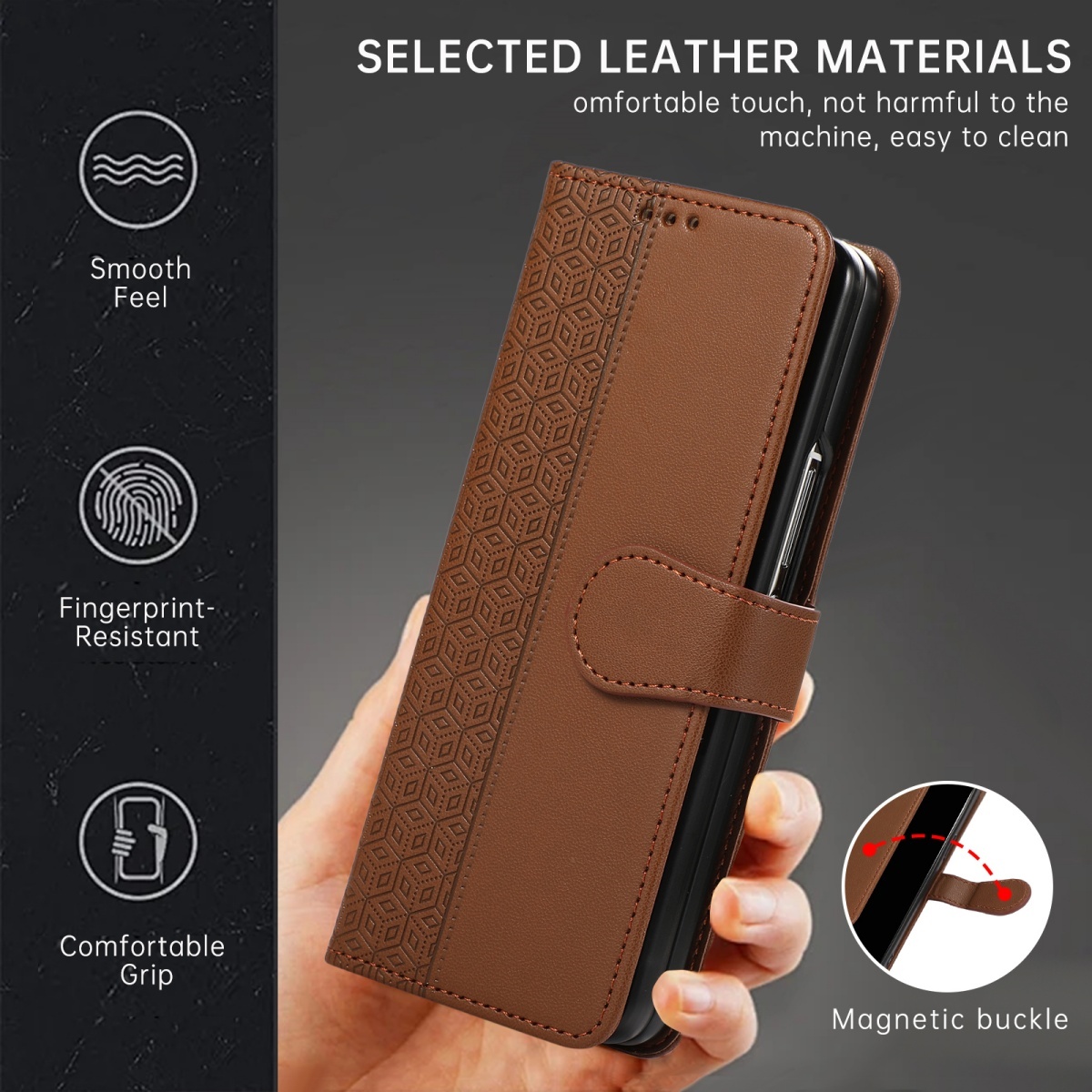 Casing Ponsel Kulit Lipat deng - Leather Wallet Card Holder Phone Cover ulasan dan harga