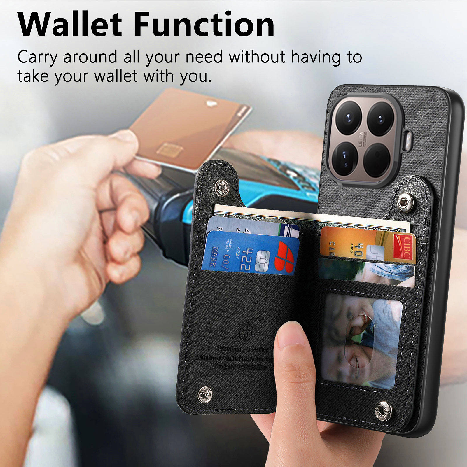 Dompet Kulit dengan Tali Perge - Leather Wallet Card Holder Phone Cover ulasan dan harga