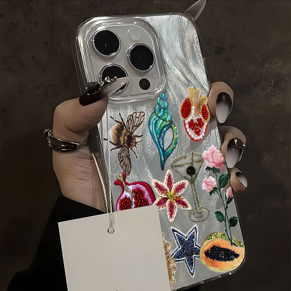 Casing HP Motif Kolase Bunga V - Vintage Floral Pattern Soft Case ulasan dan harga