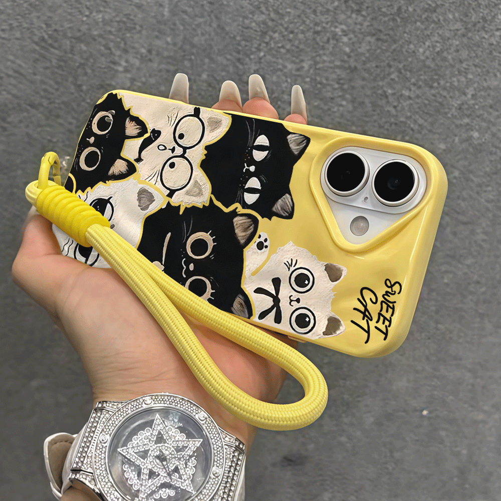 Casing Ponsel dengan Tali Perg - Cute Cartoon Wrist Strap Silicone Case ulasan dan harga